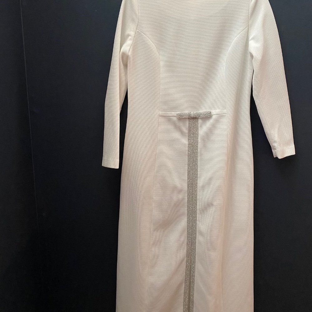 Vintage Betty Hartford White Polyester Maxi Dress